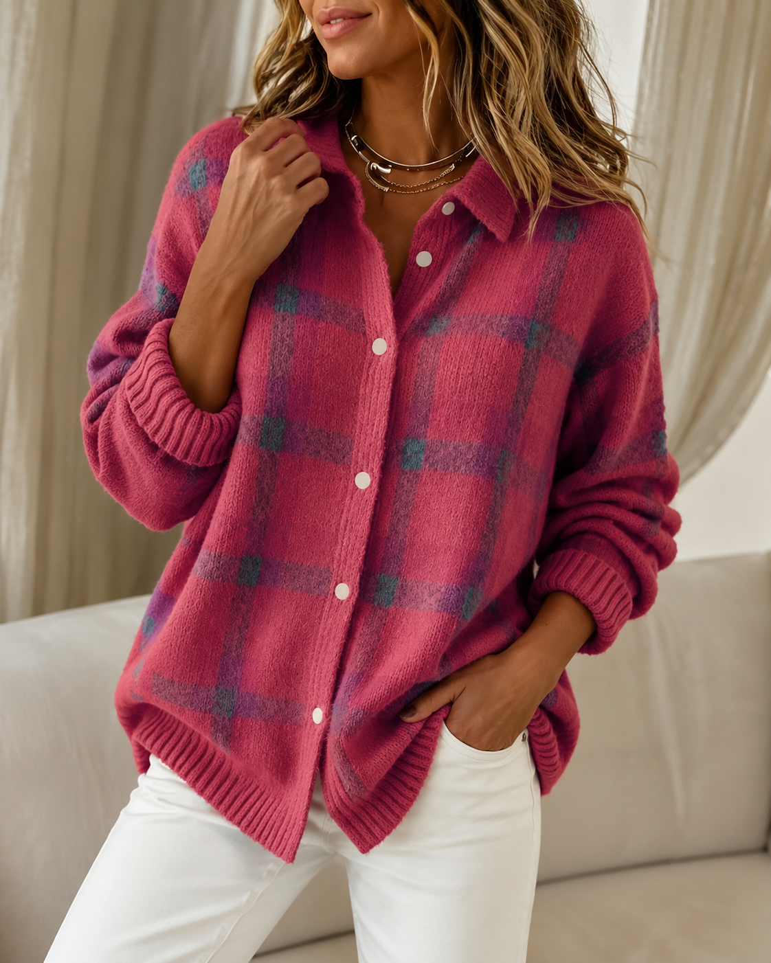 Chaqueta de punto Pilar | Retro, cálida y lista para cualquier momento