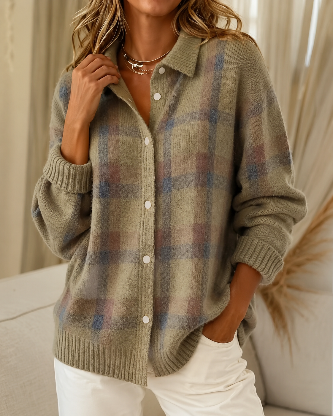 Chaqueta de punto Pilar | Retro, cálida y lista para cualquier momento