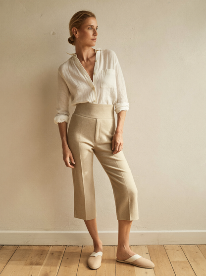 Pantalón capri Noa en caqui claro